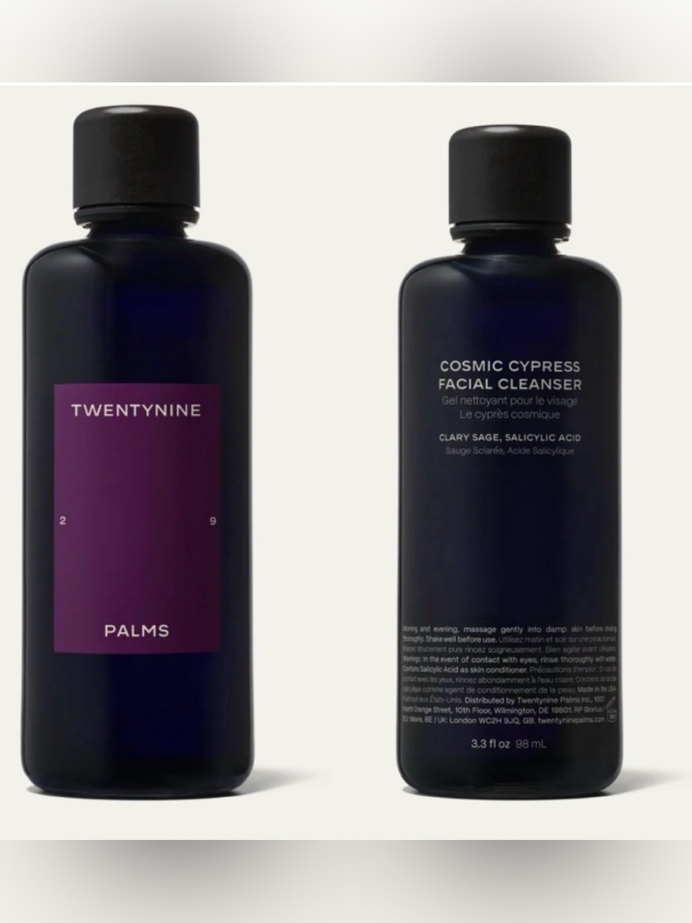 Twentynine Palms Face Cleanser Cosmic Cypress 3.3 oz/98 mL NIB